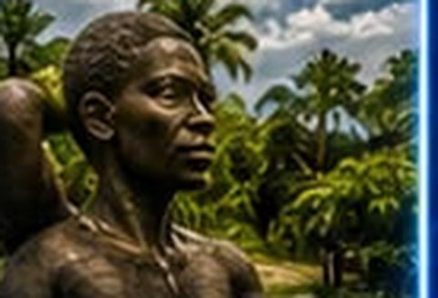 Escultura en la zona del Museo Africano de Hacienda Nápoles